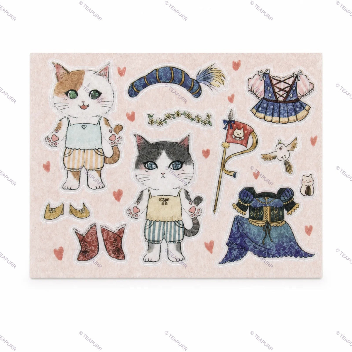 Cat Dress-Up · Paper Doll Sticker Sheet