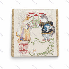 Renaissance Cat · Clay Coaster