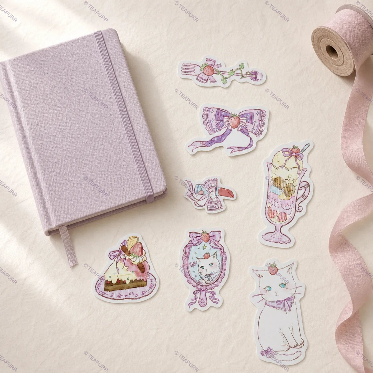 Strawberry Parfait · Die-Cut Sticker Pack