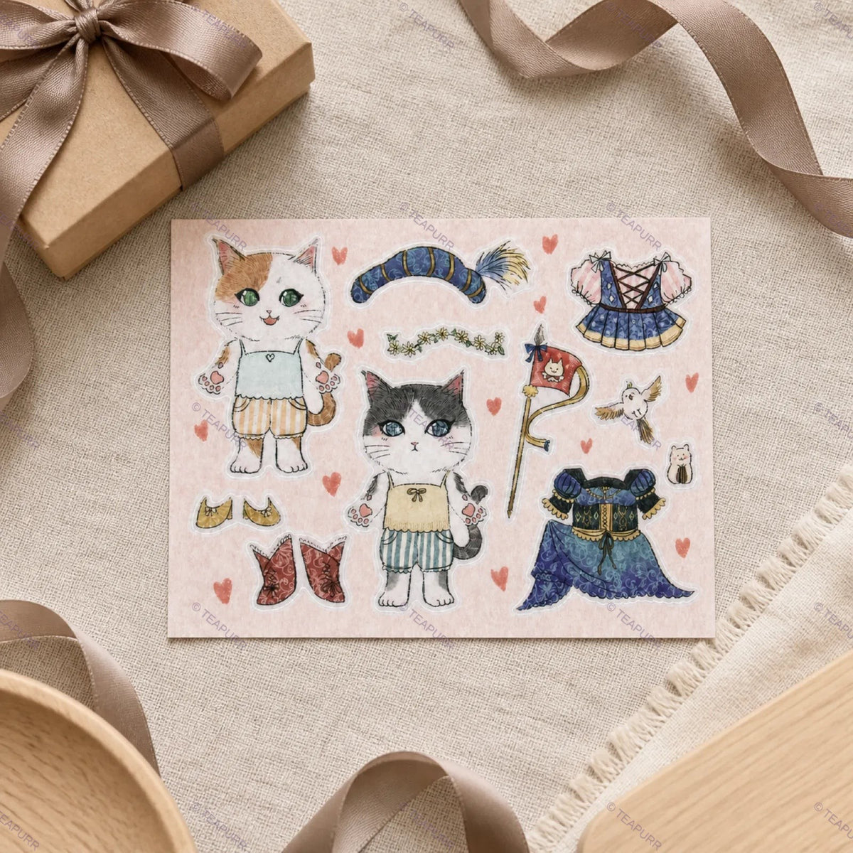 Cat Dress-Up · Paper Doll Sticker Sheet