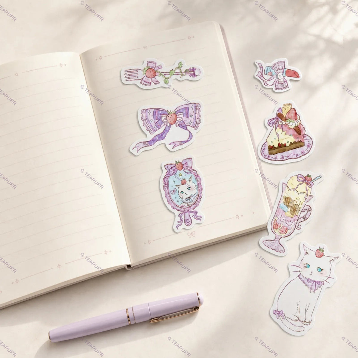 Strawberry Parfait · Die-Cut Sticker Pack