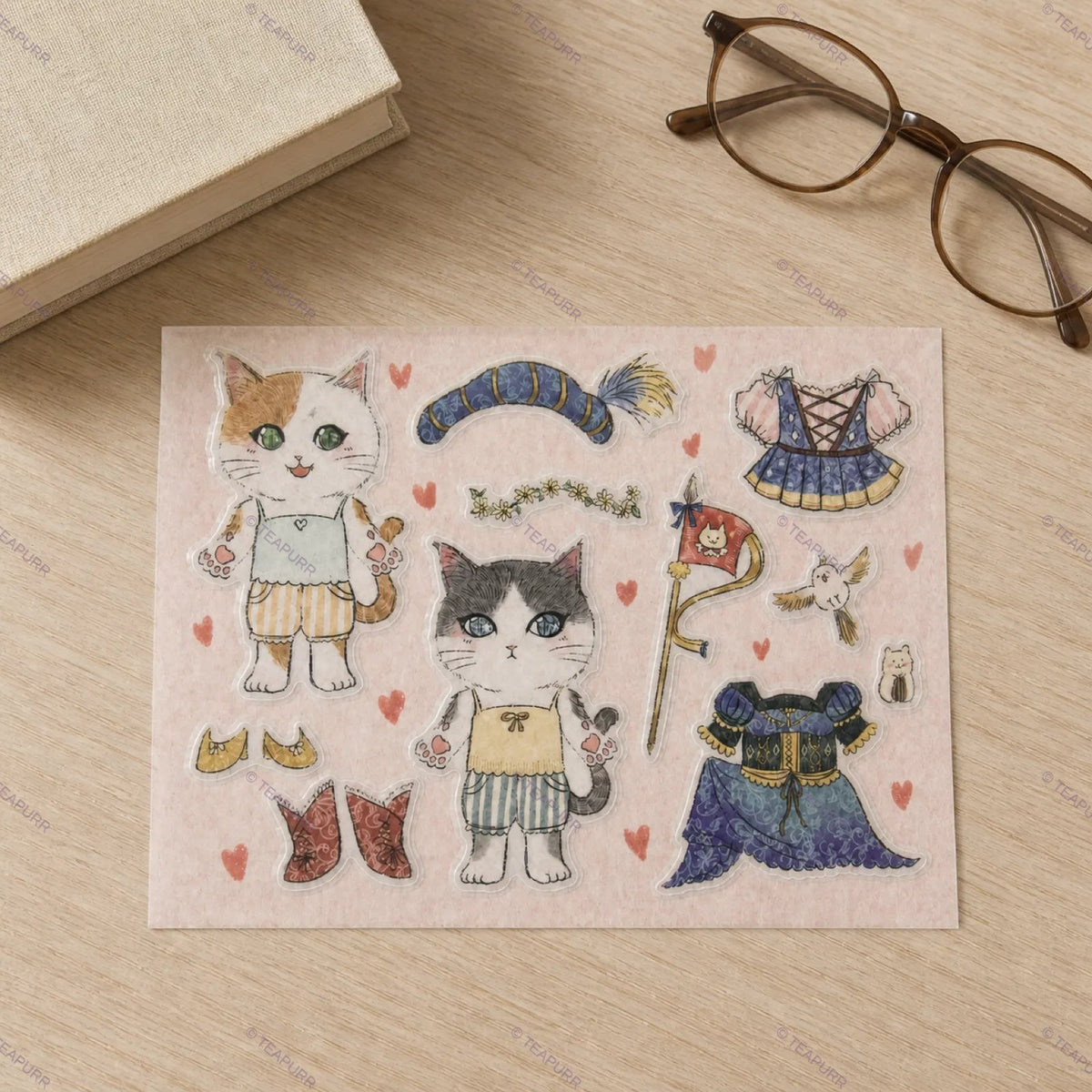 Cat Dress-Up · Paper Doll Sticker Sheet