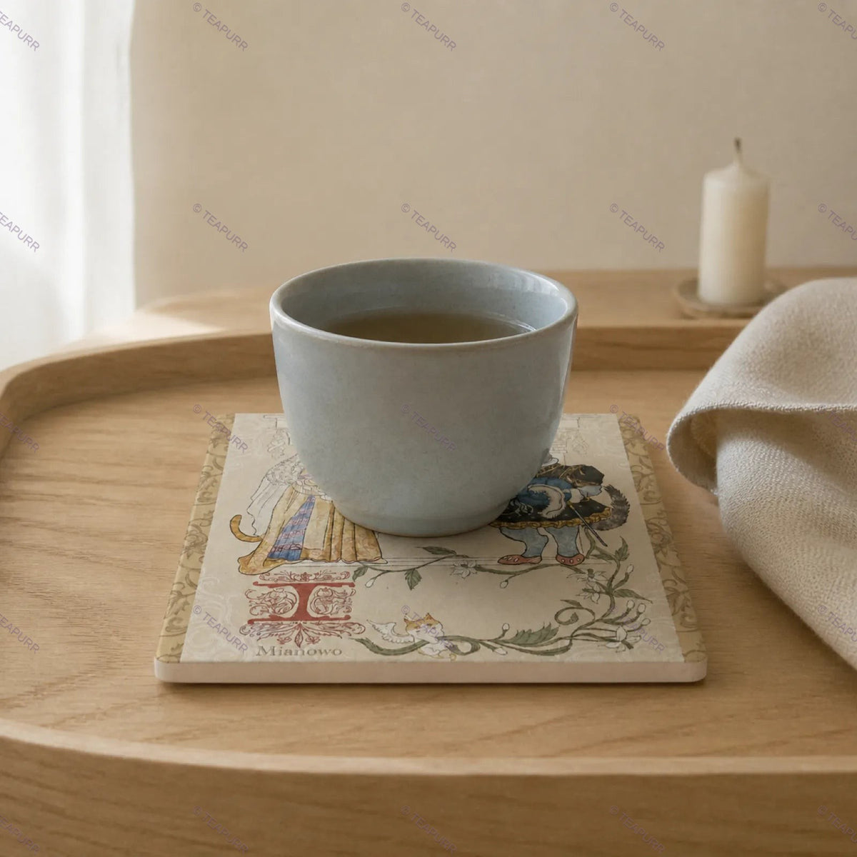 Renaissance Cat · Clay Coaster