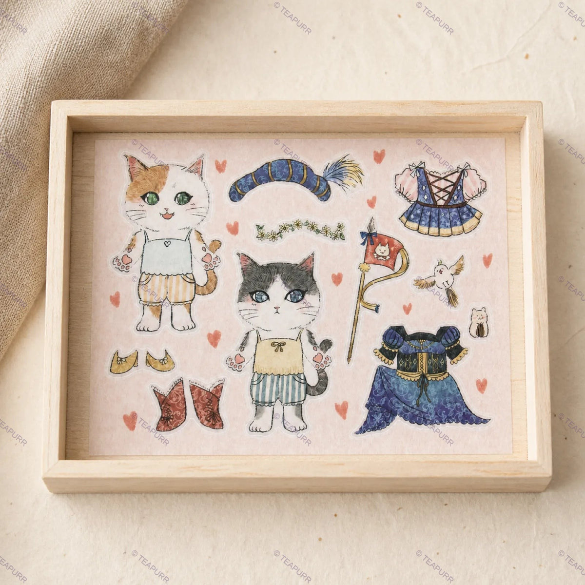 Cat Dress-Up · Paper Doll Sticker Sheet
