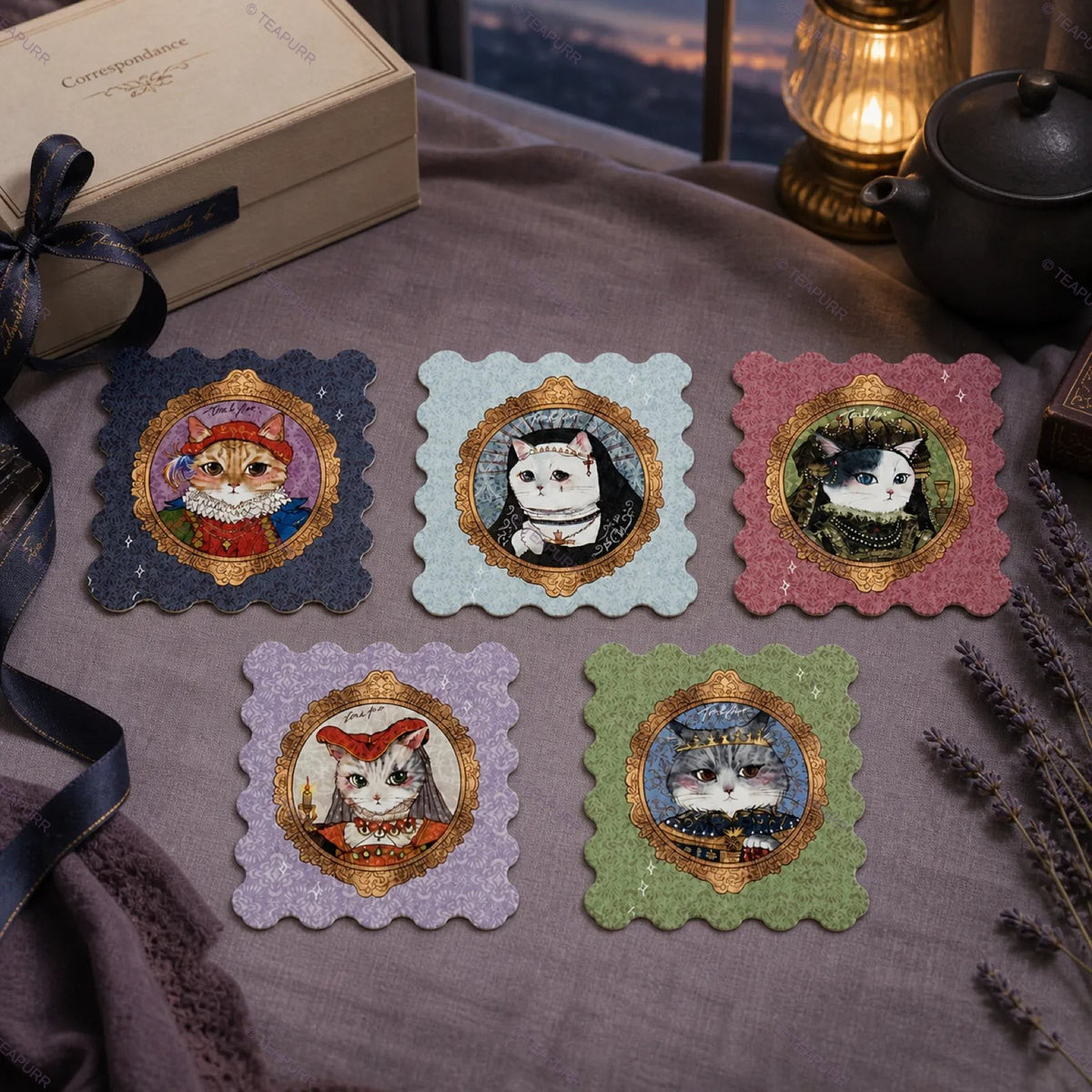 Royal Cat Portrait · Stamp Sticker Set