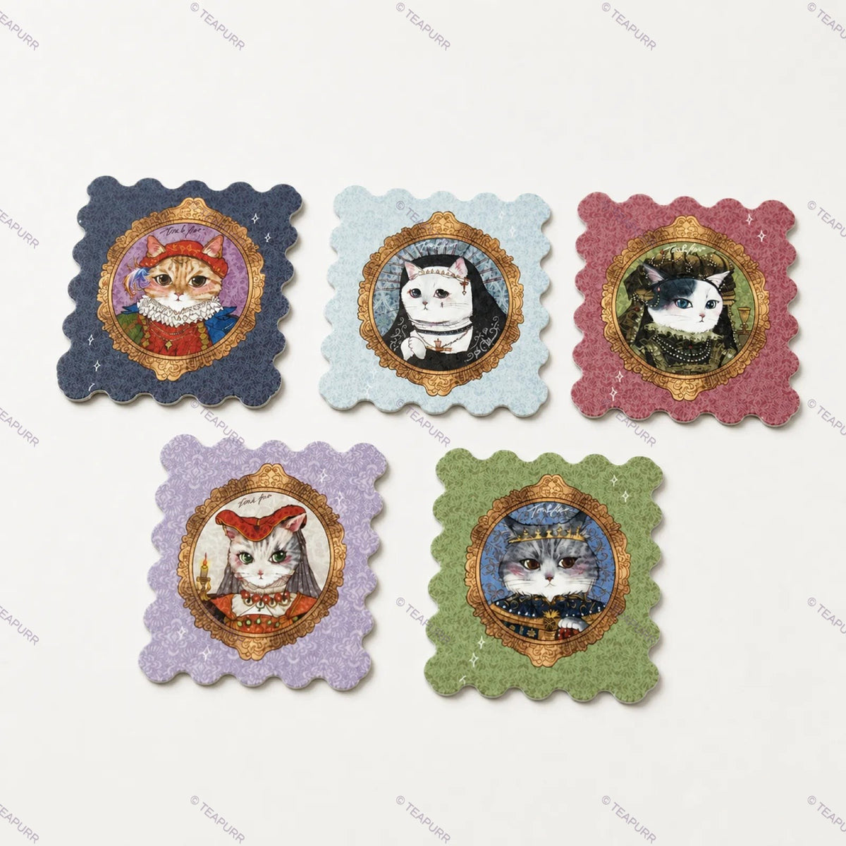 Royal Cat Portrait · Stamp Sticker Set