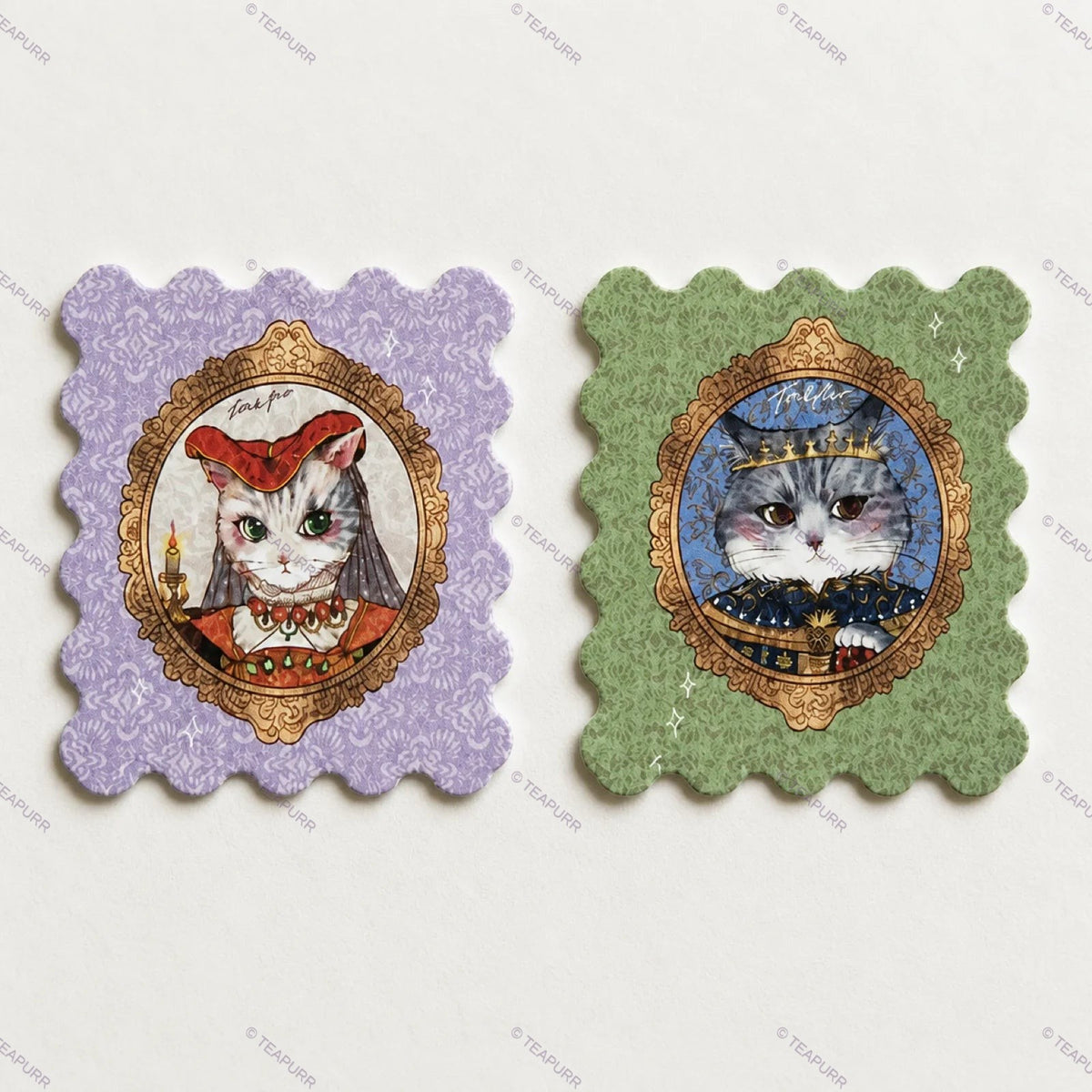 Royal Cat Portrait · Stamp Sticker Set