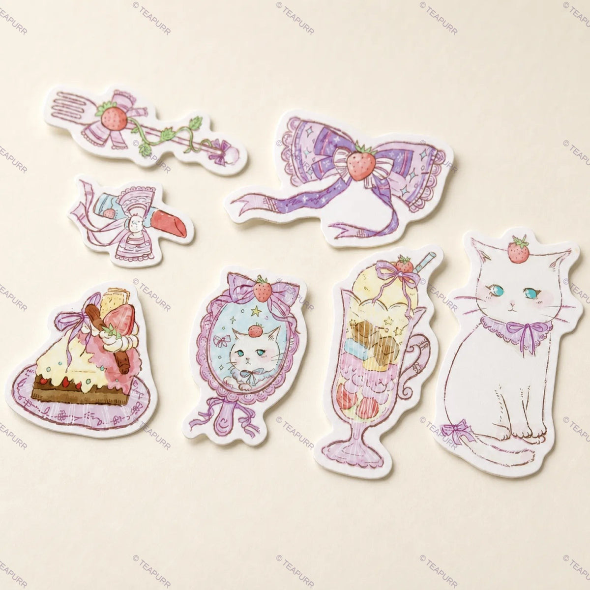 Strawberry Parfait · Die-Cut Sticker Pack